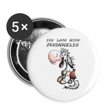 Ich lach mich Schimmelig - Buttons groß 56 mm (5er Pack) - Weiß - Vorne