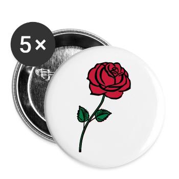 rose_002 - Lot de 5 grands badges (56 mm) - blanc - Devant