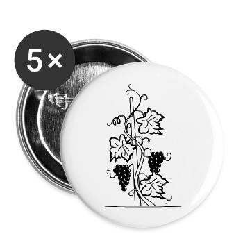 Wine vine night moon - Buttons large 2.2''/56 mm (5-pack) - white - Front