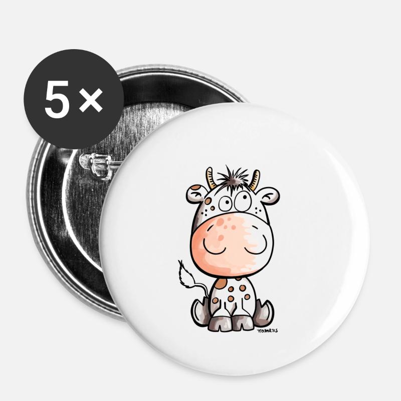Mooo Cow - Calf - Baby - Gift - Animals - Buttons large 2.2''/56 mm (5-pack) - white