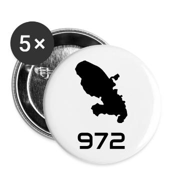 Martinique / 972 / Martiniquais / Martiniquaise - Lot de 5 grands badges (56 mm) - blanc - Devant