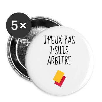 Schiedsrichter / Sport / Schiedsrichterin / - Buttons groß 56 mm (5er Pack) - Weiß - Vorne