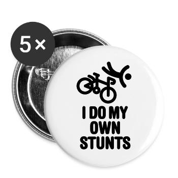 I do my own stunts - racing bicycle - Buttons large 2.2''/56 mm (5-pack) - white - Front