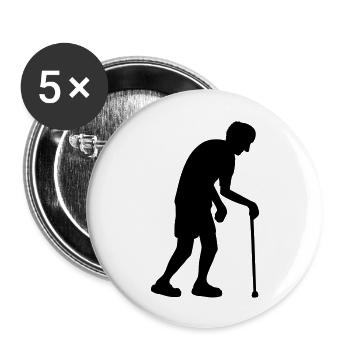 Silhouette of grandfather - Buttons large 2.2''/56 mm (5-pack) - white - Front
