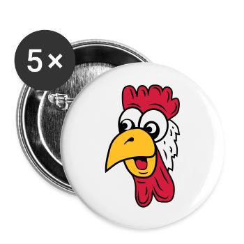 hahn - Buttons groß 56 mm (5er Pack) - Weiß - Vorne