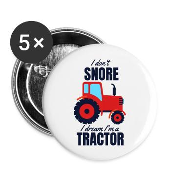 tractor - Buttons large 2.2''/56 mm (5-pack) - white - Front