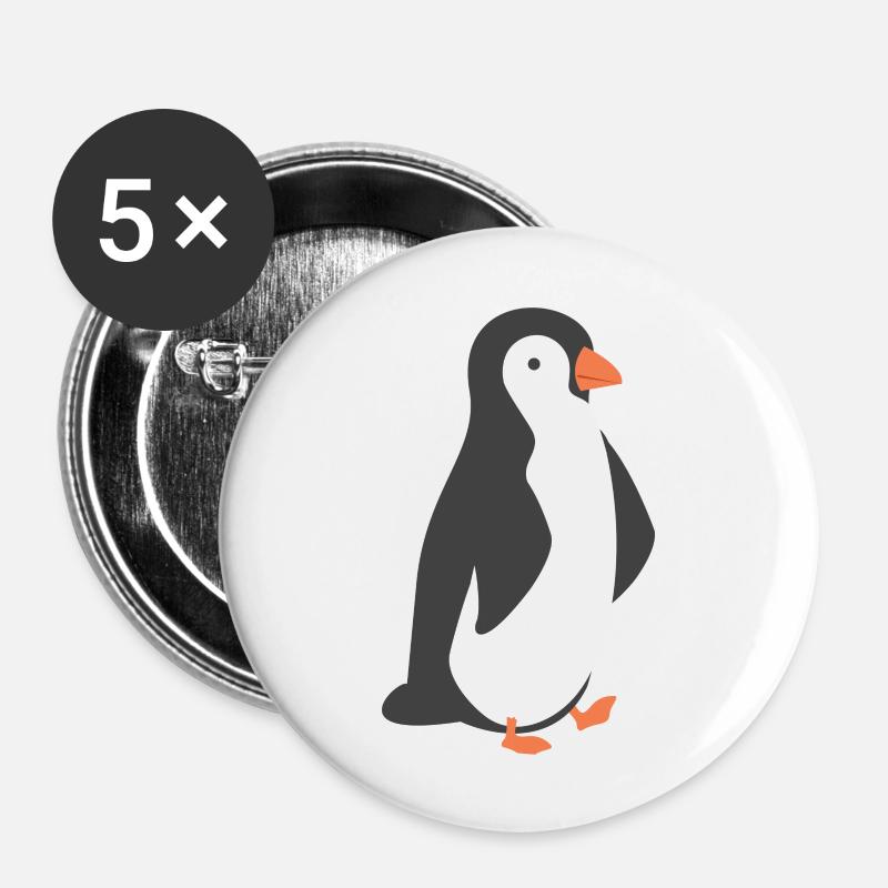 Penguin - Buttons large 2.2''/56 mm (5-pack) - white