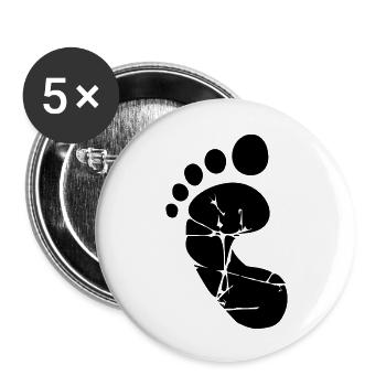Petit pied de bébé - Lot de 5 grands badges (56 mm) - blanc - Devant