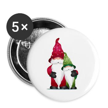 little cute imp friends for christmas - Buttons large 2.2''/56 mm (5-pack) - white - Front