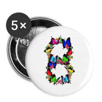 8th birthday - 8 years old - children - gift - Buttons large 2.2''/56 mm (5-pack) - white - Front
