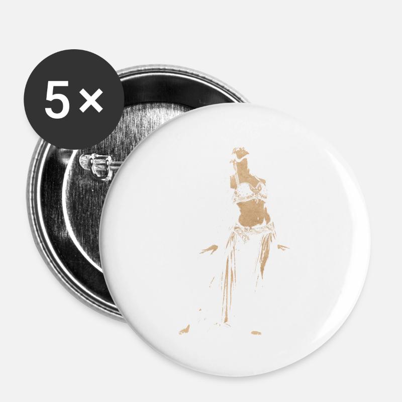 Bellydancer Arab Dance - Buttons large 2.2''/56 mm (5-pack) - white