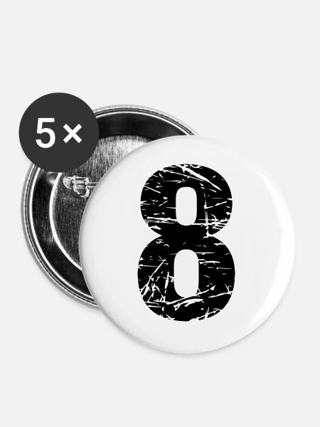 8 - Buttons groß 56 mm (5er Pack) - Weiß
