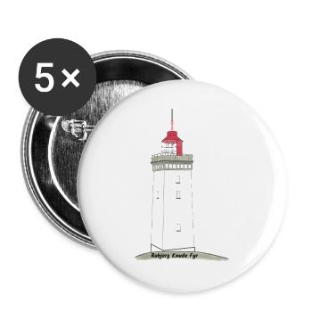 Rubjerg Knude drawing - Buttons large 2.2''/56 mm (5-pack) - white - Front
