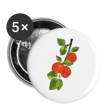 Äpfel - Buttons groß 56 mm (5er Pack) - Weiß - Vorne