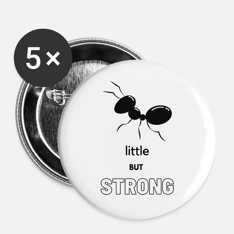 Little but strong ant - Buttons large 2.2''/56 mm (5-pack) - white