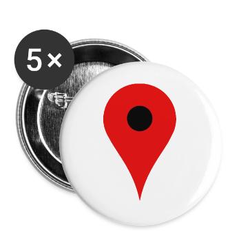 Location pin - Buttons large 2.2''/56 mm (5-pack) - white - Front