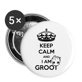 Keep Calm and I am Groot - Buttons large 2.2''/56 mm (5-pack) - white - Front