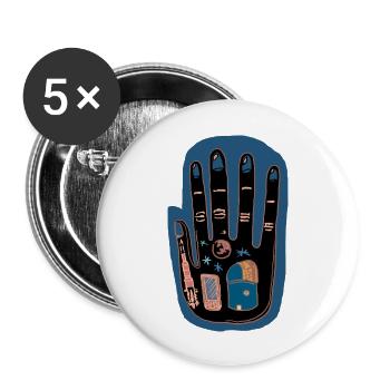 La main de demain - Lot de 5 grands badges (56 mm) - blanc - Devant