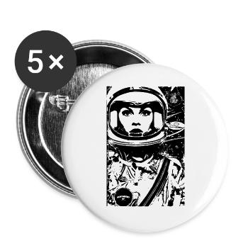 ASTRONAUT ASTRONAUT WOMAN WOMEN'S POWER STENCIL - Buttons large 2.2''/56 mm (5-pack) - white - Front