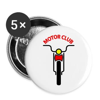 Motor club tricolor - Buttons groß 56 mm (5er Pack) - Weiß - Vorne