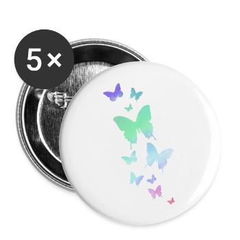 Butterfly Butterfly Animal Colorful Color - Buttons large 2.2''/56 mm (5-pack) - white - Front