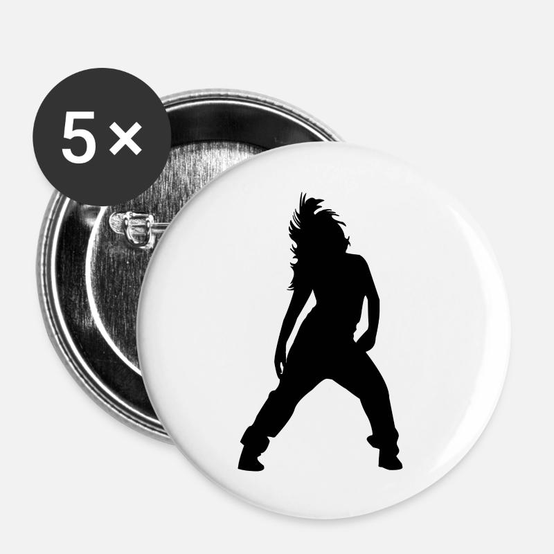 breakdance - Buttons large 2.2''/56 mm (5-pack) - white