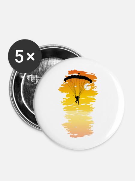 Parachutist Skydive Parachute - Buttons groß 56 mm (5er Pack) - Weiß