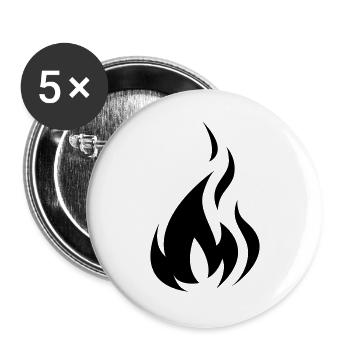 Flame Black - Buttons large 2.2''/56 mm (5-pack) - white - Front