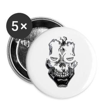 Skull Shine Gothic Skull - Buttons large 2.2''/56 mm (5-pack) - white - Front