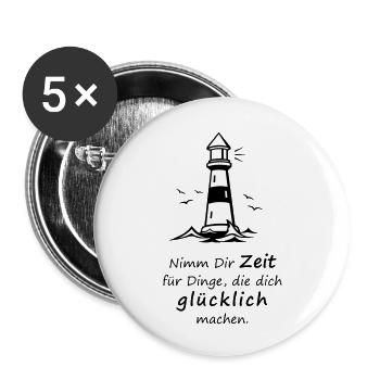 Nimm Dir Zeit - Buttons groß 56 mm (5er Pack) - Weiß - Vorne