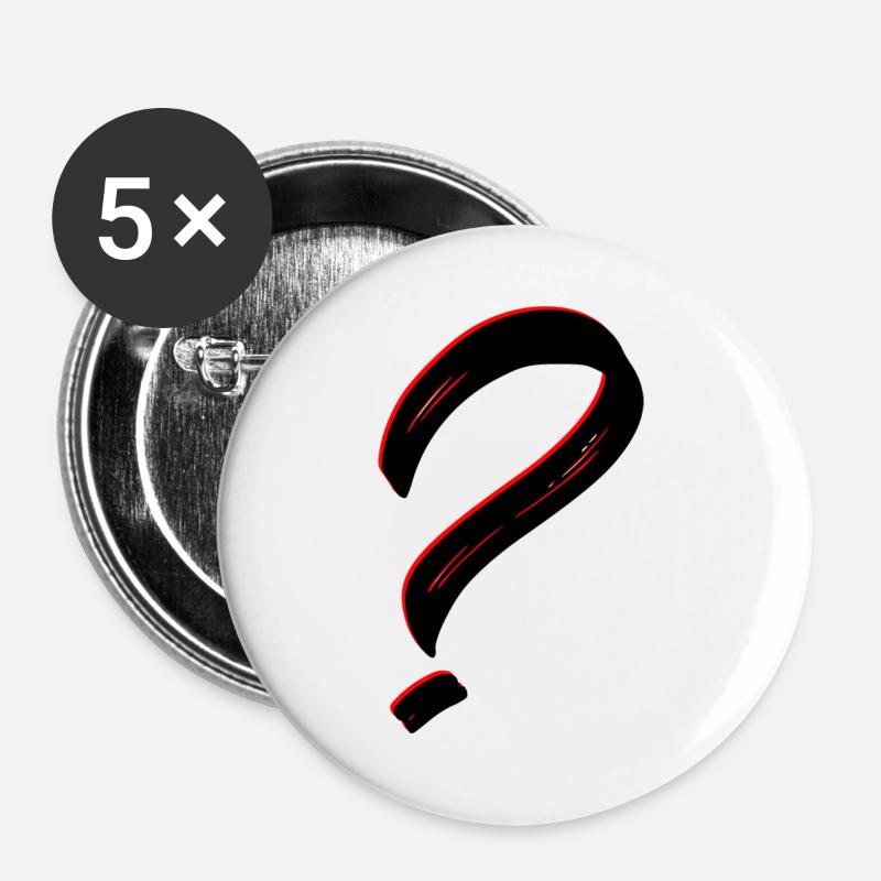 Question mark - Buttons large 2.2''/56 mm (5-pack) - white