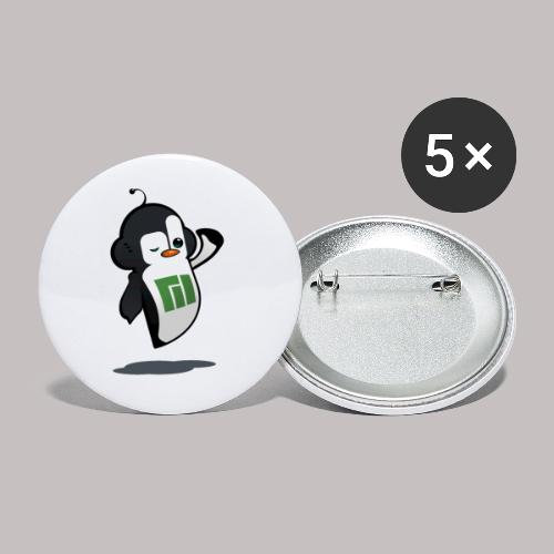 Manjaro Mascot wink hello left - Buttons groß 56 mm (5er Pack)