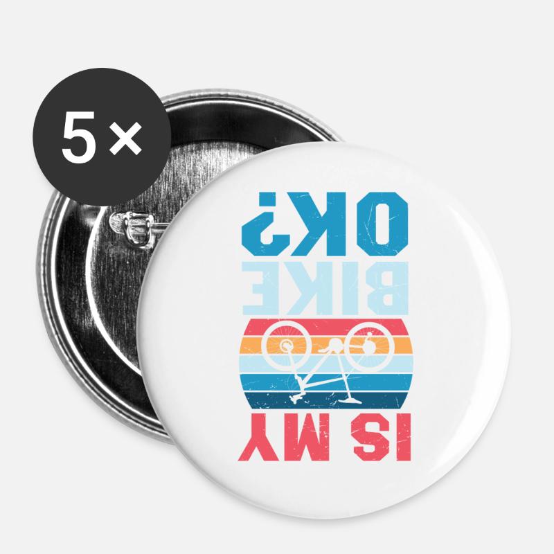 Cycling Biking Cyclist MTB Slogan Design - Buttons large 2.2''/56 mm (5-pack) - white