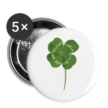 Glücksklee - Buttons groß 56 mm (5er Pack) - Weiß - Vorne