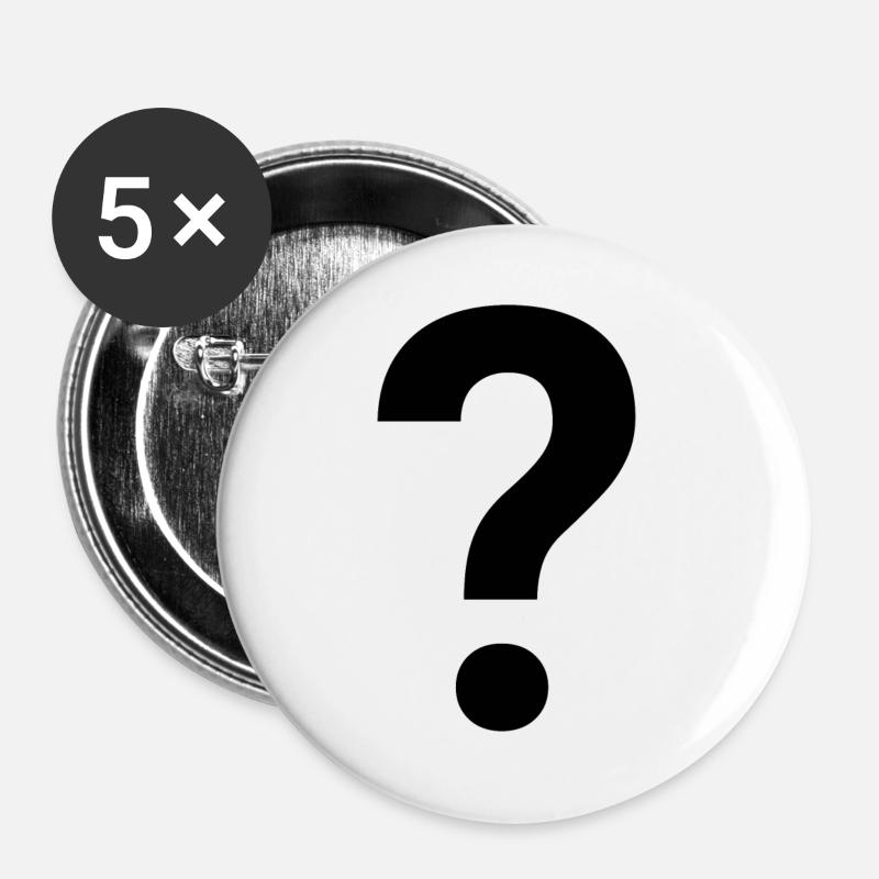 Question mark - Buttons large 2.2''/56 mm (5-pack) - white