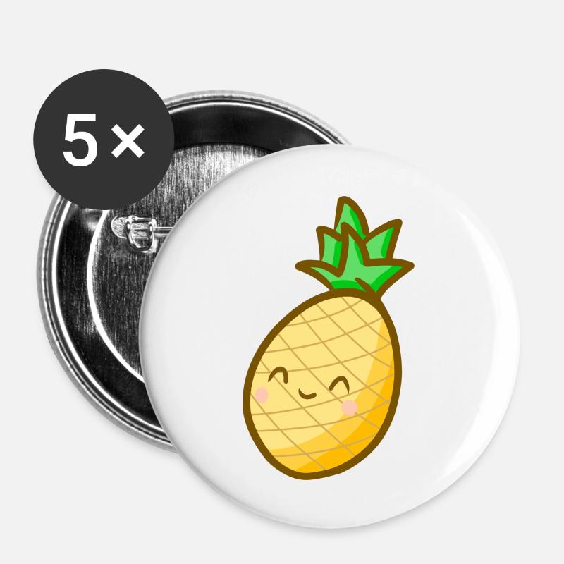 Pineapple - Buttons large 2.2''/56 mm (5-pack) - white