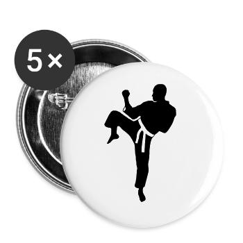 Sport frei - Buttons groß 56 mm (5er Pack) - Weiß - Vorne