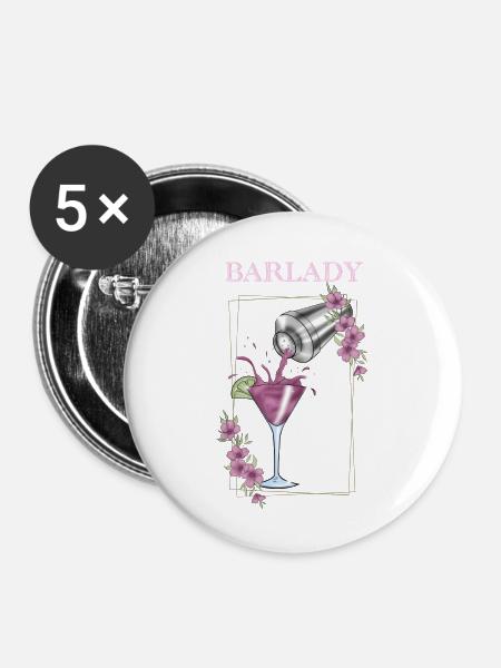 Barkeeper - Buttons groß 56 mm (5er Pack) - Weiß