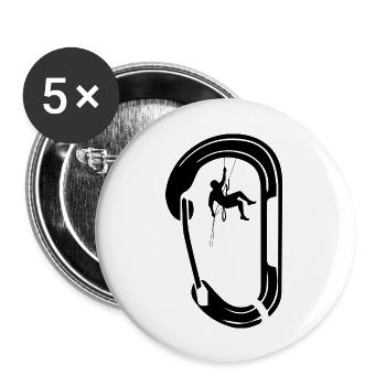 Bouldern Klettern Climbing Wandern - Buttons groß 56 mm (5er Pack) - Weiß - Vorne