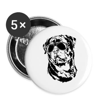ROTTWEILER cool sunglasses dog dogs Wilsigns - Buttons large 2.2''/56 mm (5-pack) - white - Front