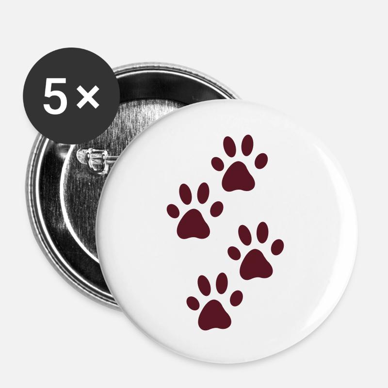 Paws - Buttons large 2.2''/56 mm (5-pack) - white
