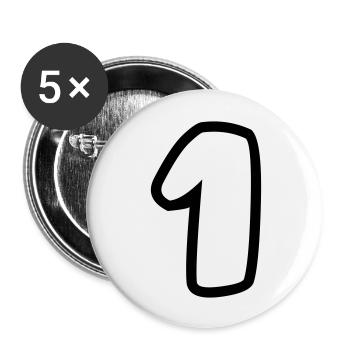 1 - Buttons groß 56 mm (5er Pack) - Weiß - Vorne