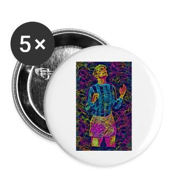 FußballMulticolor - Buttons groß 56 mm (5er Pack) - Weiß - Vorne