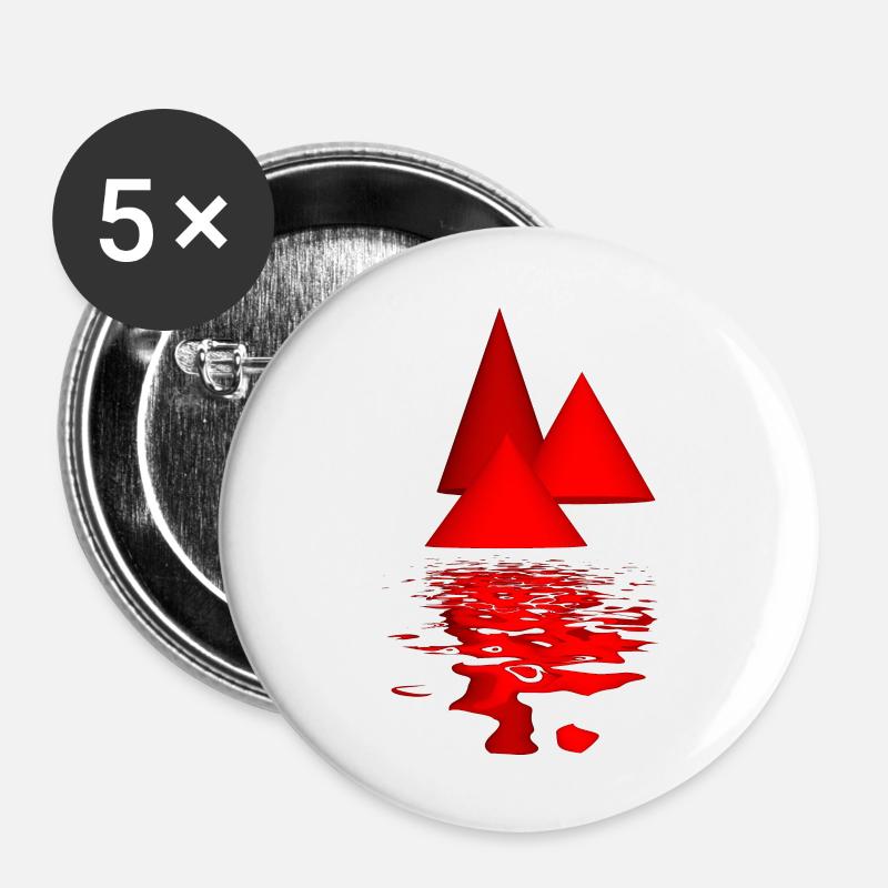red cones - Buttons large 2.2''/56 mm (5-pack) - white