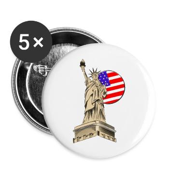 Statue Of Liberty USA - Buttons large 2.2''/56 mm (5-pack) - white - Front