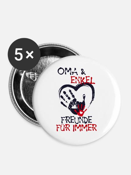 Enkel Oma Großmutter Statement Lieblingsoma - Buttons groß 56 mm (5er Pack) - Weiß