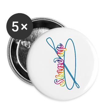 Stand up paddling lettering with paddle board - Buttons large 2.2''/56 mm (5-pack) - white - Front
