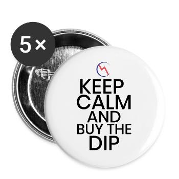Buy the dip bitcoin crypto - Buttons large 2.2''/56 mm (5-pack) - white - Front