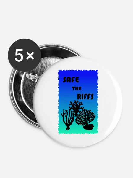 Safe the riffs - Buttons groß 56 mm (5er Pack) - Weiß
