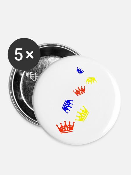 Crown Symbol - Buttons large 2.2''/56 mm (5-pack) - white